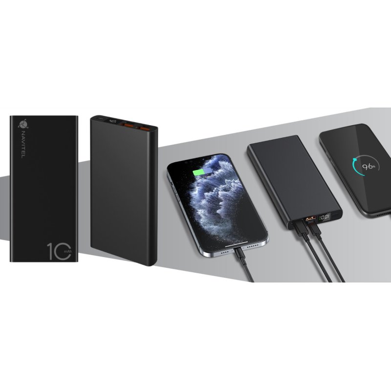 Navitel PWR10 AL BLACK banque d'alimentation électrique 10000 mAh Noir