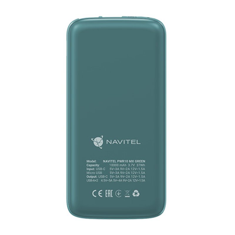 Navitel PWR10 MX GREEN banque d'alimentation électrique 10000 mAh Vert
