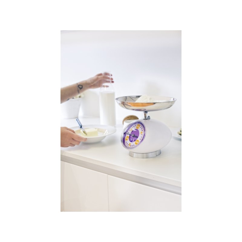 ViceVersa Tix White Countertop Oval Mechanical kitchen scale