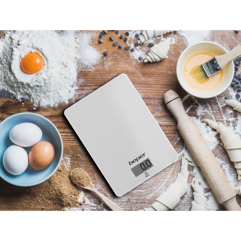 Beper 90.131 Gris Comptoir Rectangle Balance de ménage électronique