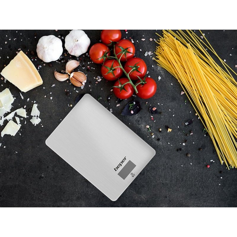 Beper 90.131 Grey Countertop Rectangle Electronic kitchen scale
