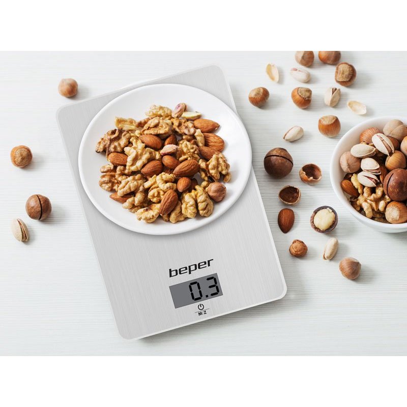 Beper 90.131 Gris Comptoir Rectangle Balance de ménage électronique