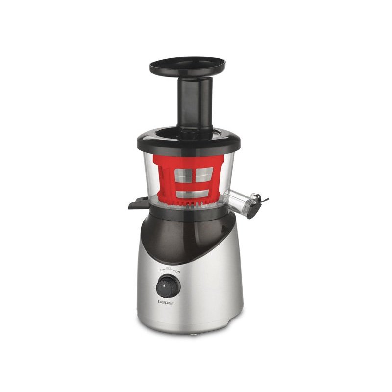 Beper 90.421R Slow juicer 150 W Black, Stainless steel