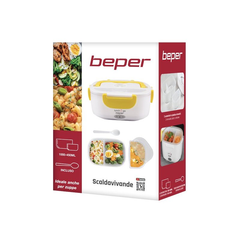 Beper 90.920G Lunch container 1 L ABS, Plastic, Steel White, Yellow 1 pc(s)