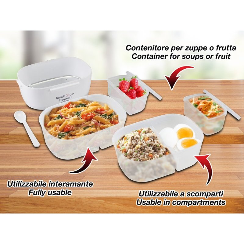 Beper 90.920R Lunch container 1 L ABS, Plastic, Steel Red, White 1 pc(s)