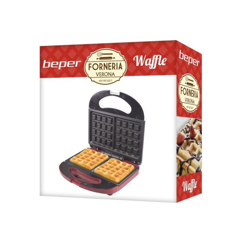 Beper BT.602H 2 waffle(s) 780 W Red, White