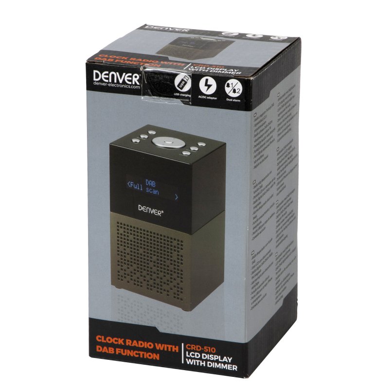 Denver CRD-510 Horloge Analogique et numérique Noir, Métallique