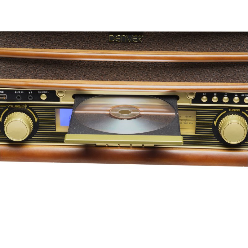 Denver MCR-50 audio turntable Brown