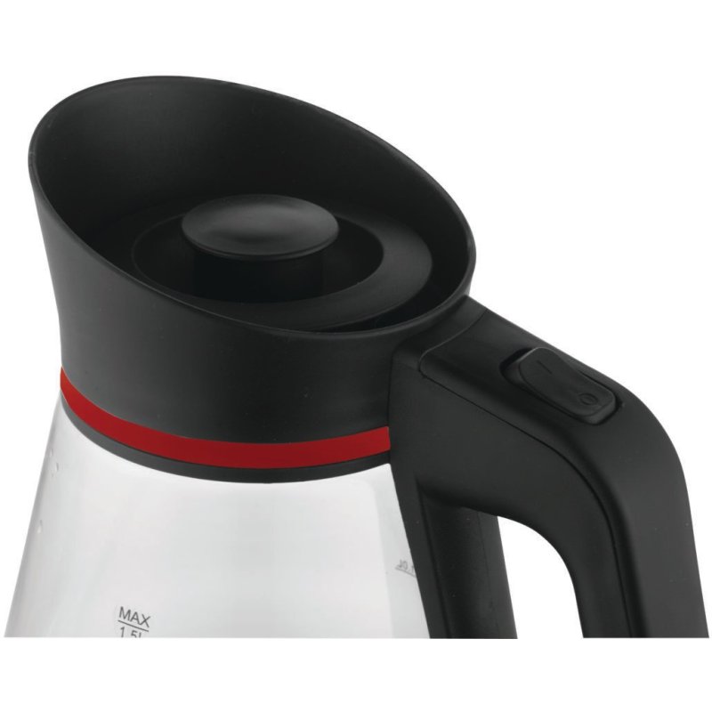 PRIME3 SEK51RD electric kettle 1.5 L 2200 W Red, Transparent
