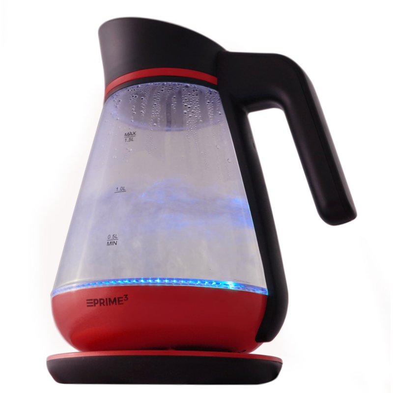 PRIME3 SEK51RD bouilloire 1,5 L 2200 W Rouge, Transparent