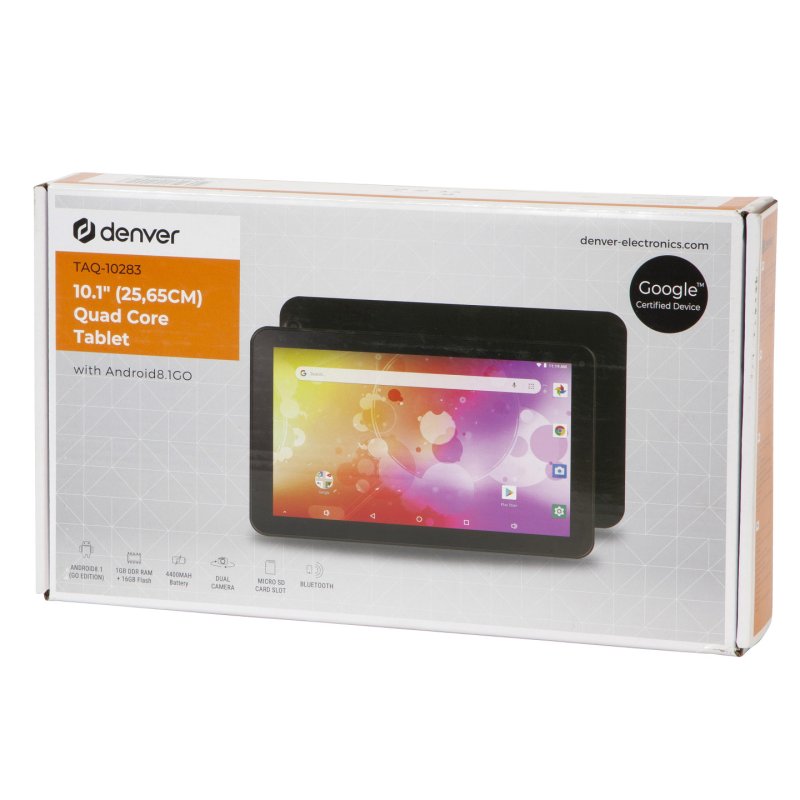 Denver TAQ-10283 16 GB 25.6 cm (10.1") 1 GB Wi-Fi 4 (802.11n) Android 8.1 Go edition Black