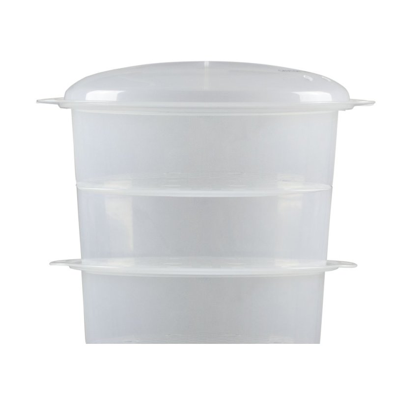 Beper BC.250 cuiseur vapeur 3 Nombre de paniers Comptoir 800 W Acier inoxydable, Transparent