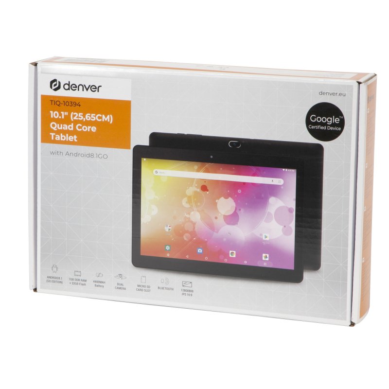 Denver TIQ-10394 32 Go 25,6 cm (10.1") 1 Go Wi-Fi 4 (802.11n) Android 8.1 Go edition Noir