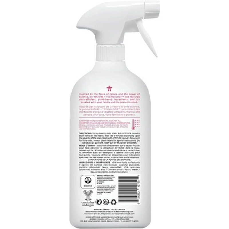 Attitude Laundry Stain Remover, Hypoallergenic Plant And Mineral-Based
