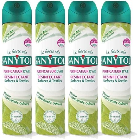 Sanytol Air Purifier Disinfectant for Surfaces and Textiles 300ml - Pack of 4