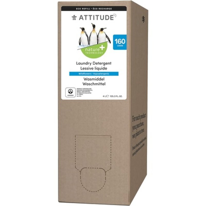ATTITUDE Natural Liquid Laundry Detergent with Wildflower Scent 4000ml - Bulk Refill