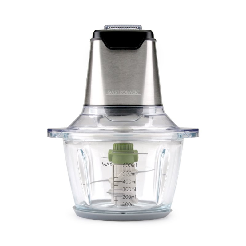 Gastroback Design Mini Chopper Plus hachoir électrique 0,6 L 400 W Acier inoxydable, Transparent