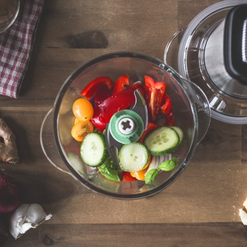 Gastroback Design Mini Chopper Plus electric food chopper 0.6 L 400 W Stainless steel, Transparent