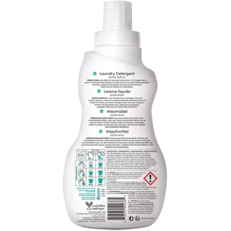 Attitude A52038 Laundry Detergents Plastic Bottle