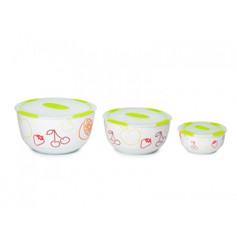 OURSSON BS2981RC/GA dining bowl Salad bowl Round Ceramic Multicolour 3 pc(s)