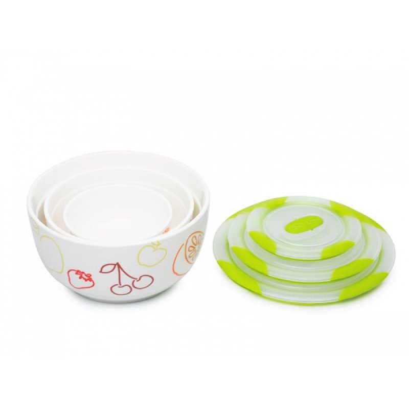 OURSSON BS2981RC/GA dining bowl Salad bowl Round Ceramic Multicolour 3 pc(s)