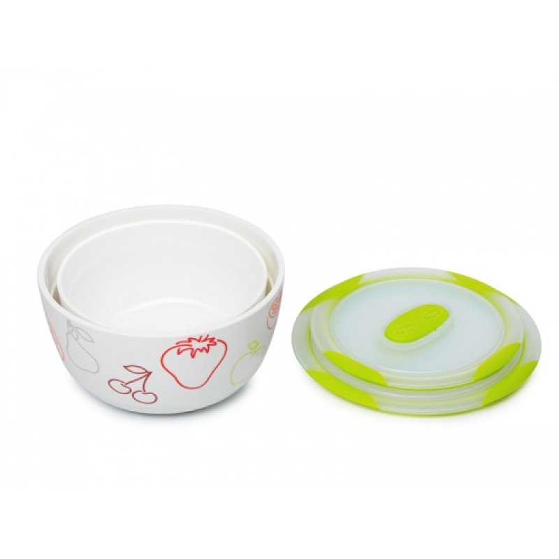 OURSSON BS4781RC/GA dining bowl Salad bowl Round Ceramic Multicolour 2 pc(s)