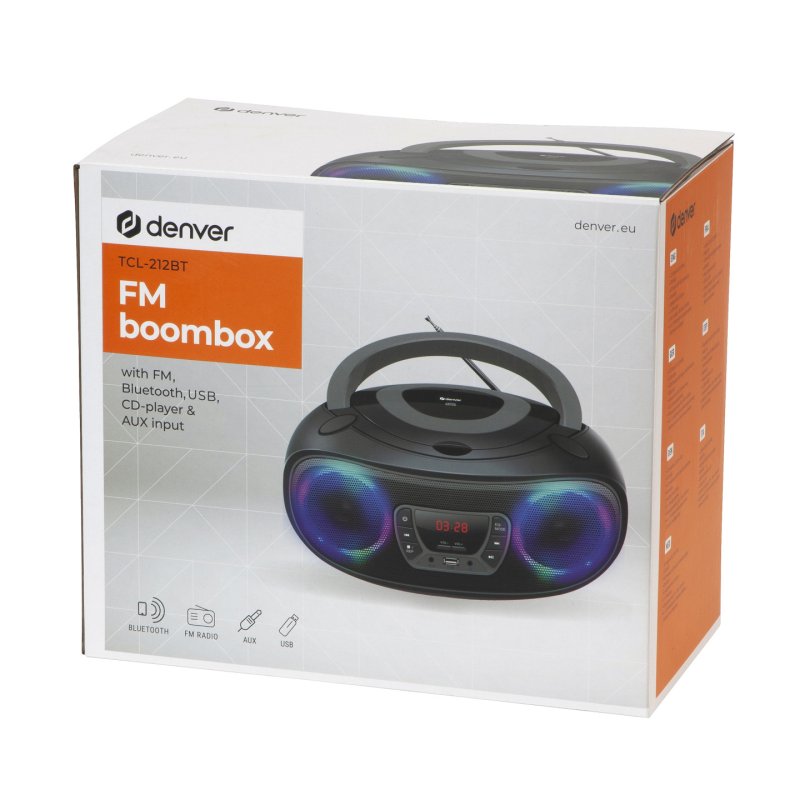 Denver TCL-212BT GREY CD player Portable CD player Black, Grey