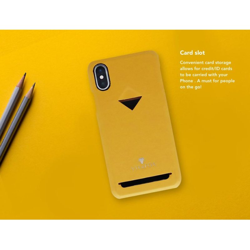 VixFox Card Slot Back Shell for Iphone X/XS mustard yellow