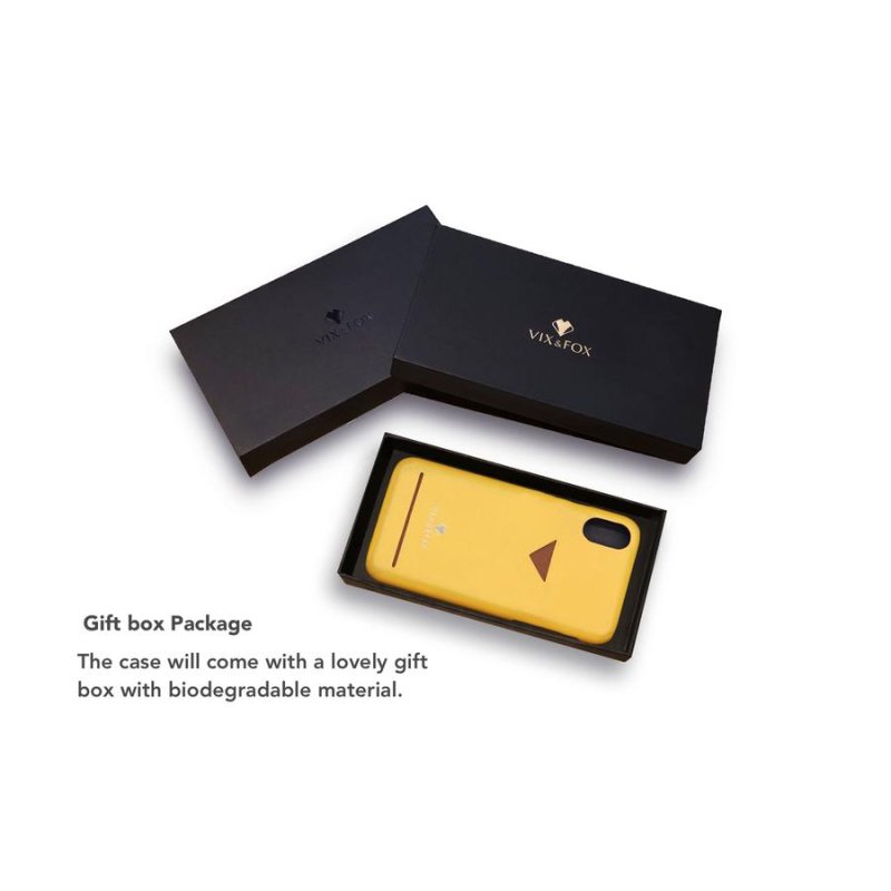 VixFox Card Slot Back Shell for Iphone X/XS mustard yellow