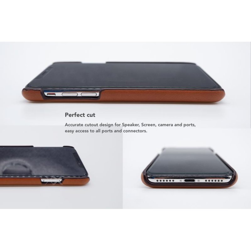 VixFox Card Slot Back Shell for Iphone XSMAX caramel brown