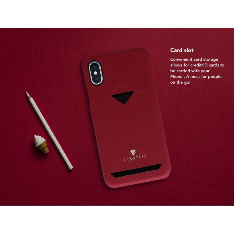 VixFox Card Slot Back Shell for Iphone XSMAX ruby red