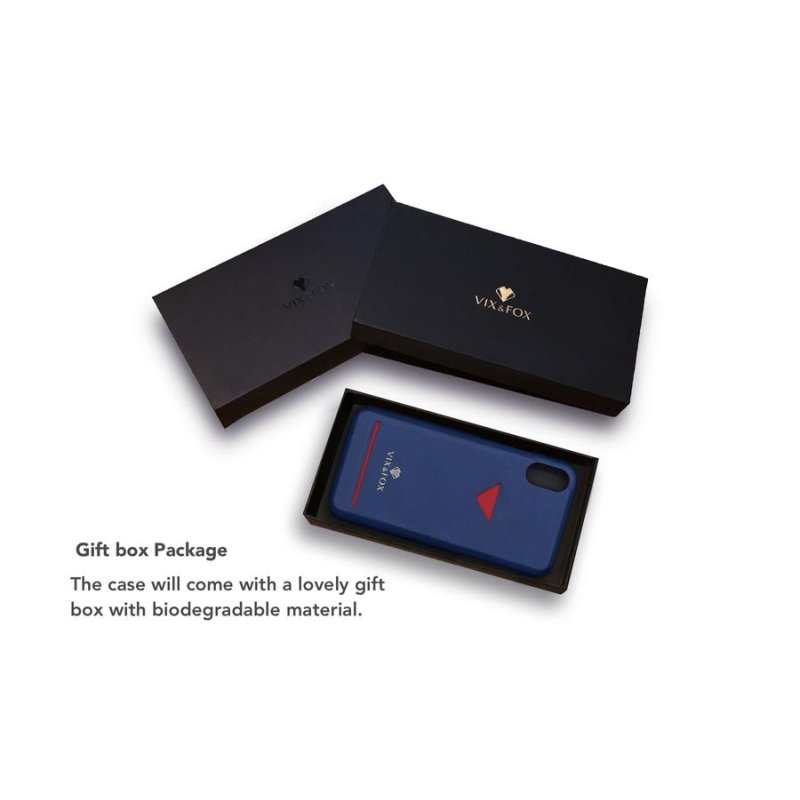 VixFox Card Slot Back Shell for Iphone XSMAX navy blue