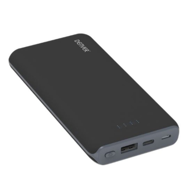 Denver PBQ-10001 power bank Lithium Polymer (LiPo) 10000 mAh Wireless charging Grey