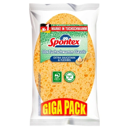 Spontex Sponge Pack Of 10 Yellow