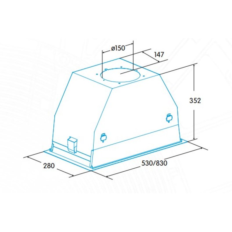 Edesa ECG-5831 GWH Built-in Stainless steel, White 820 m³/h A