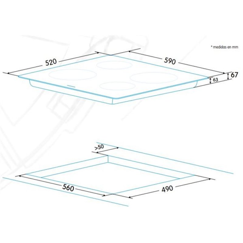 Edesa EVT-6421 X Noir Intégré Céramique 4 zone(s)