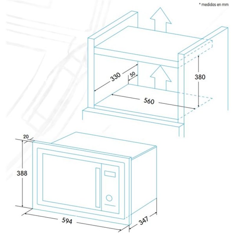 Edesa EMW-2010-IG XBK Built-in Grill microwave 20 L 800 W Black