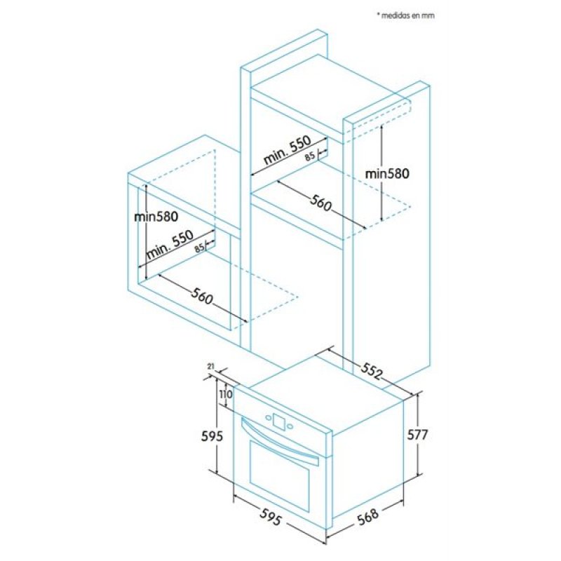 Edesa EOE-7040 BK 70 L A Black, Stainless steel