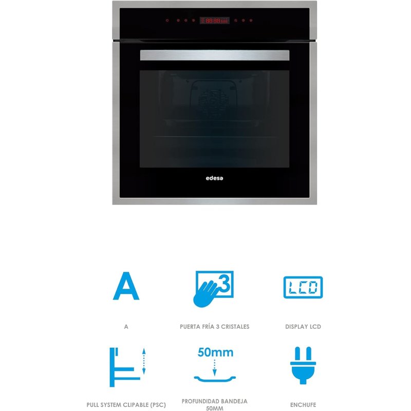 Edesa EOE-7050 BK 70 L A Black, Stainless steel