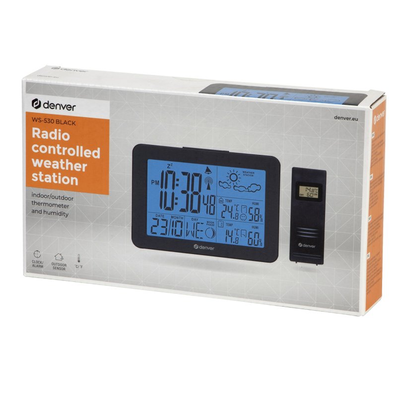 Denver WS-530BLACK digital weather station Black Battery