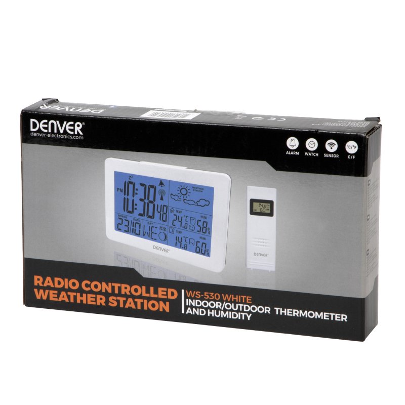 Denver WS-530WHITE station météo numérique Blanc Batterie