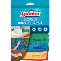 Spontex Ultimate Clean Microfiber Cloth Set 3 Pcs