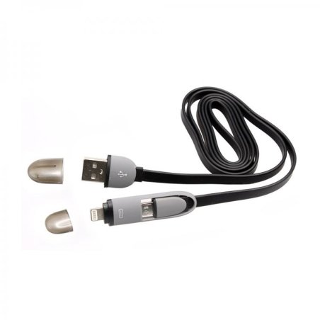 Sbox USB-Micro USB+IPH.5 M/M 1M black 2IN1B