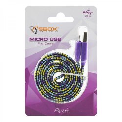 Sbox USB-Micro USB 2.0 M/M 1m colorfull blister purple