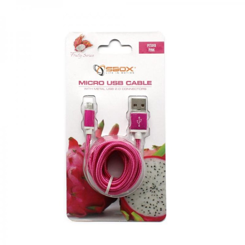Sbox USB-Micro USB M/M 1.5m USB-10315P pitaya pink