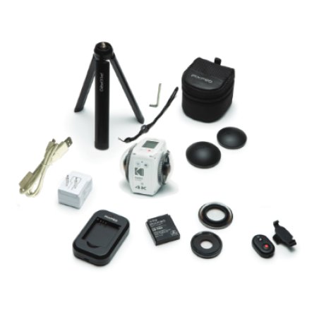 Kodak 4KVR360 action sports camera 21.14 MP 4K Ultra HD CMOS 25.4 / 2.3 mm (1 / 2.3") Wi-Fi 130 g