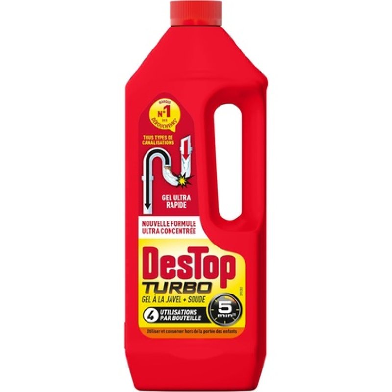 Destop Turbo 5 Minute Disinfectant Gel and Drain Unblocker 1L