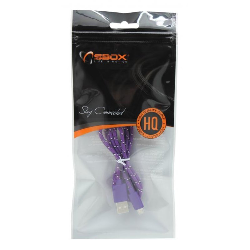 SBOX USB-1031U câble USB 1 m USB 2.0 USB A Micro-USB A Violet
