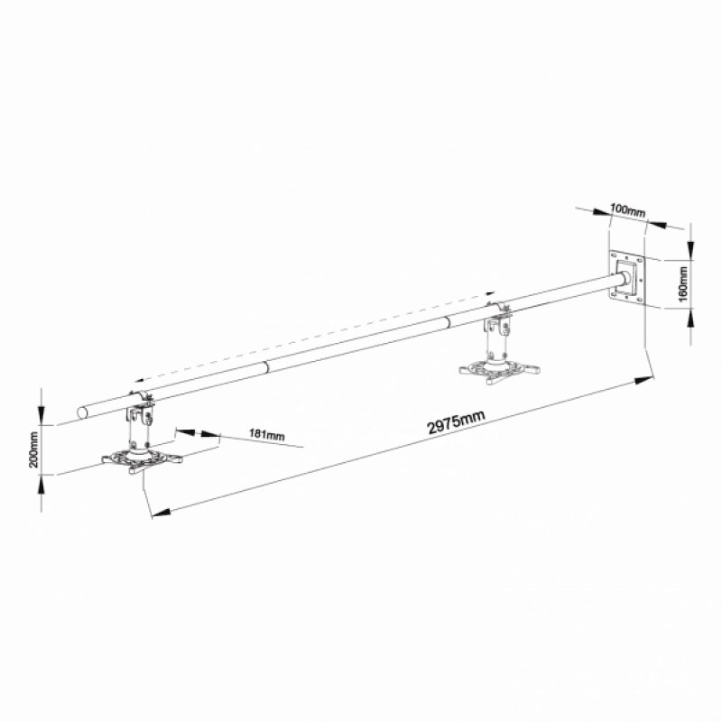 SBOX PM-300 support pour projecteurs Mur Noir