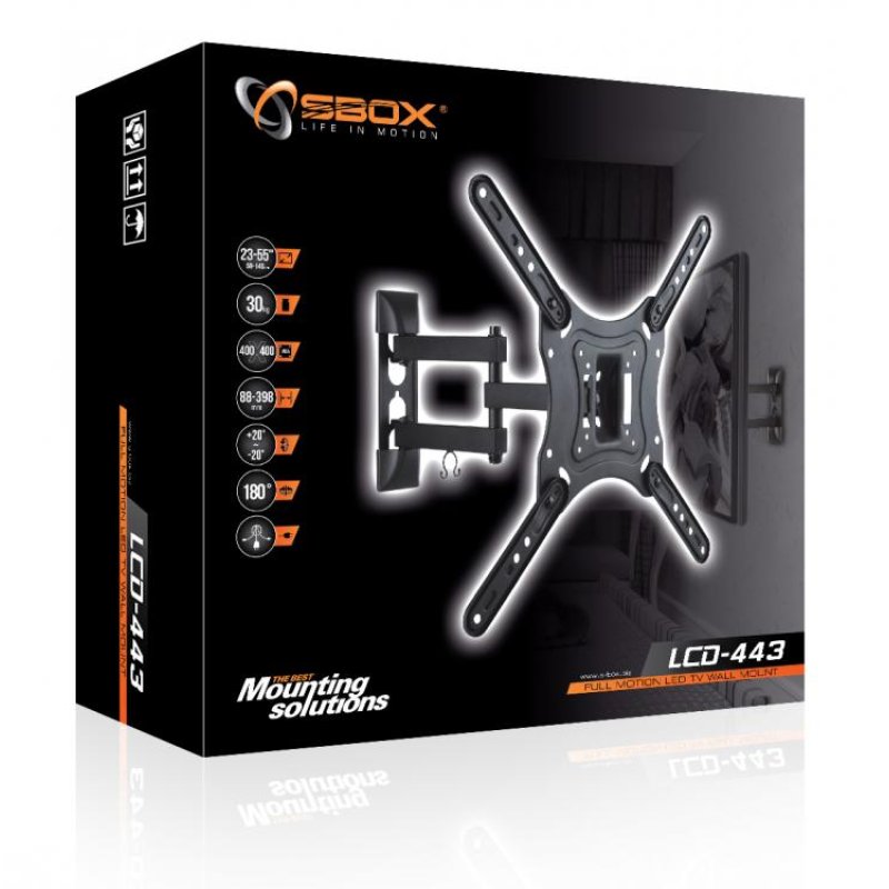 SBOX LCD-443 montage des affichages de messages 139,7 cm (55") Noir